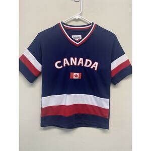 Youth Canada Stitched Jersey Shirt Navy Blue Snowcap Jersey Size XL